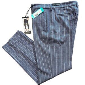 Liverpool Size 10 Knit Trousers Renee Navy Blue Striped